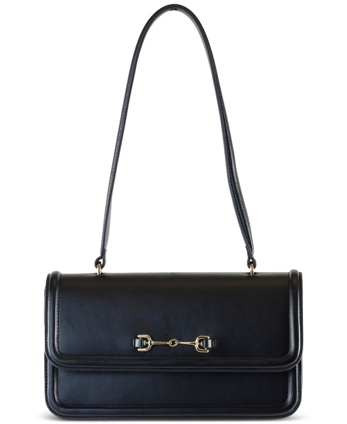 Sam Edelman Loraine Embossed Lizard Flap Shoulder Bag - Black | Macy's