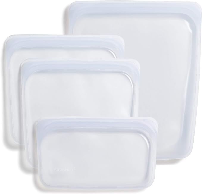 Stasher Silicone Reusable Storage Bag, Bundle 7-Pack (Clear) | Food Meal Prep Storage Container |... | Amazon (US)