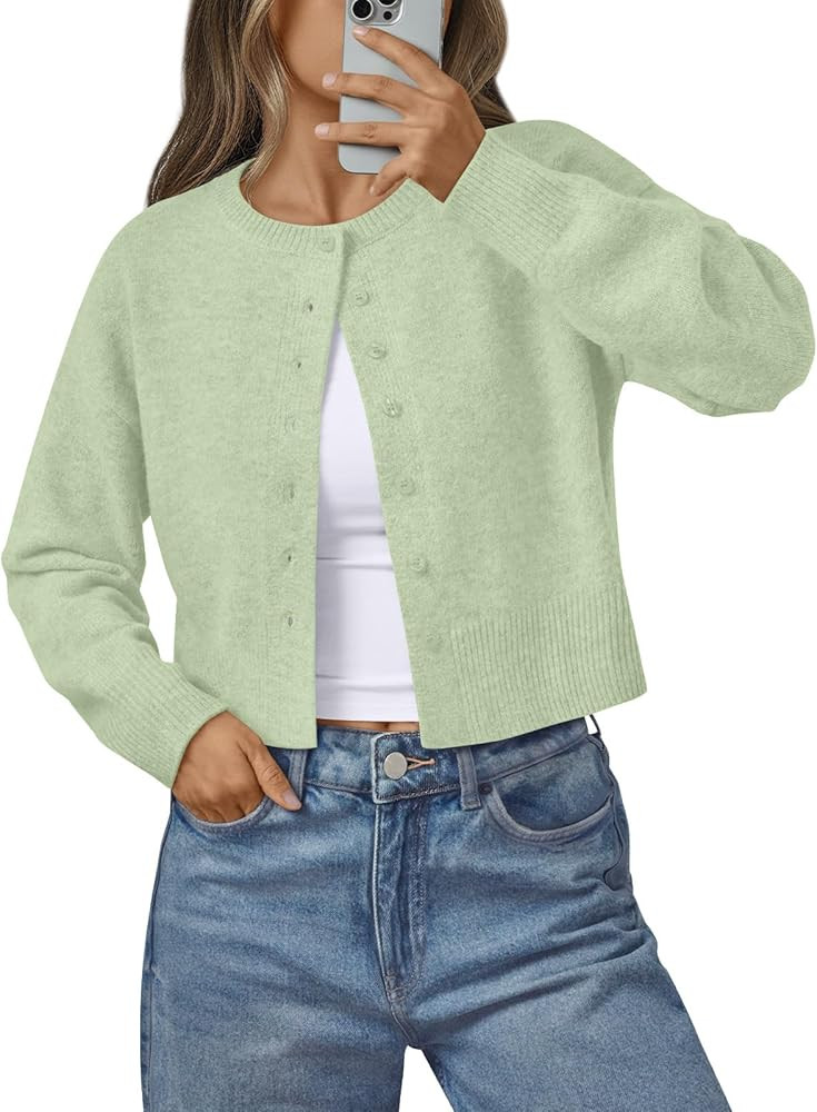 LILLUSORY Womens Cropped Cardigan Sweaters Lightweight Crop Knit Y2k Outfits Fashion Button Up Cl... | Amazon (US)