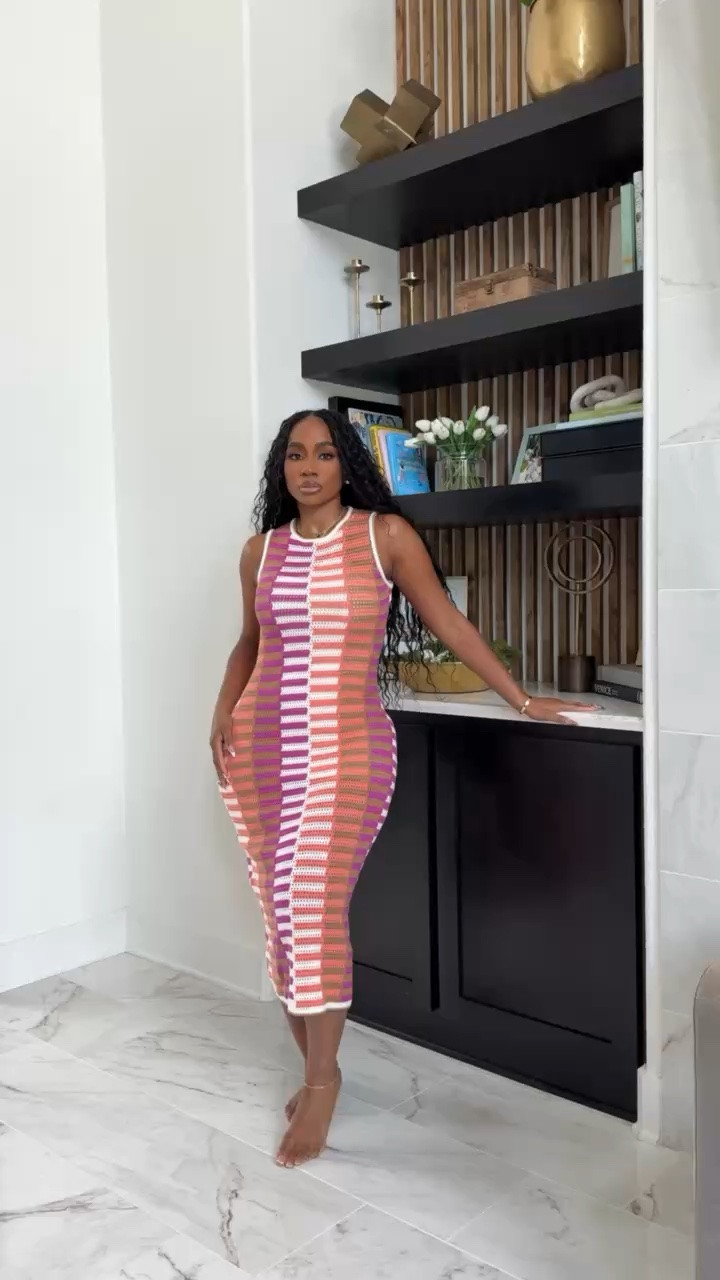 colorful knit maxi sweater dress is ideal vacation outfits beach

#LTKootd #LTKMidsize