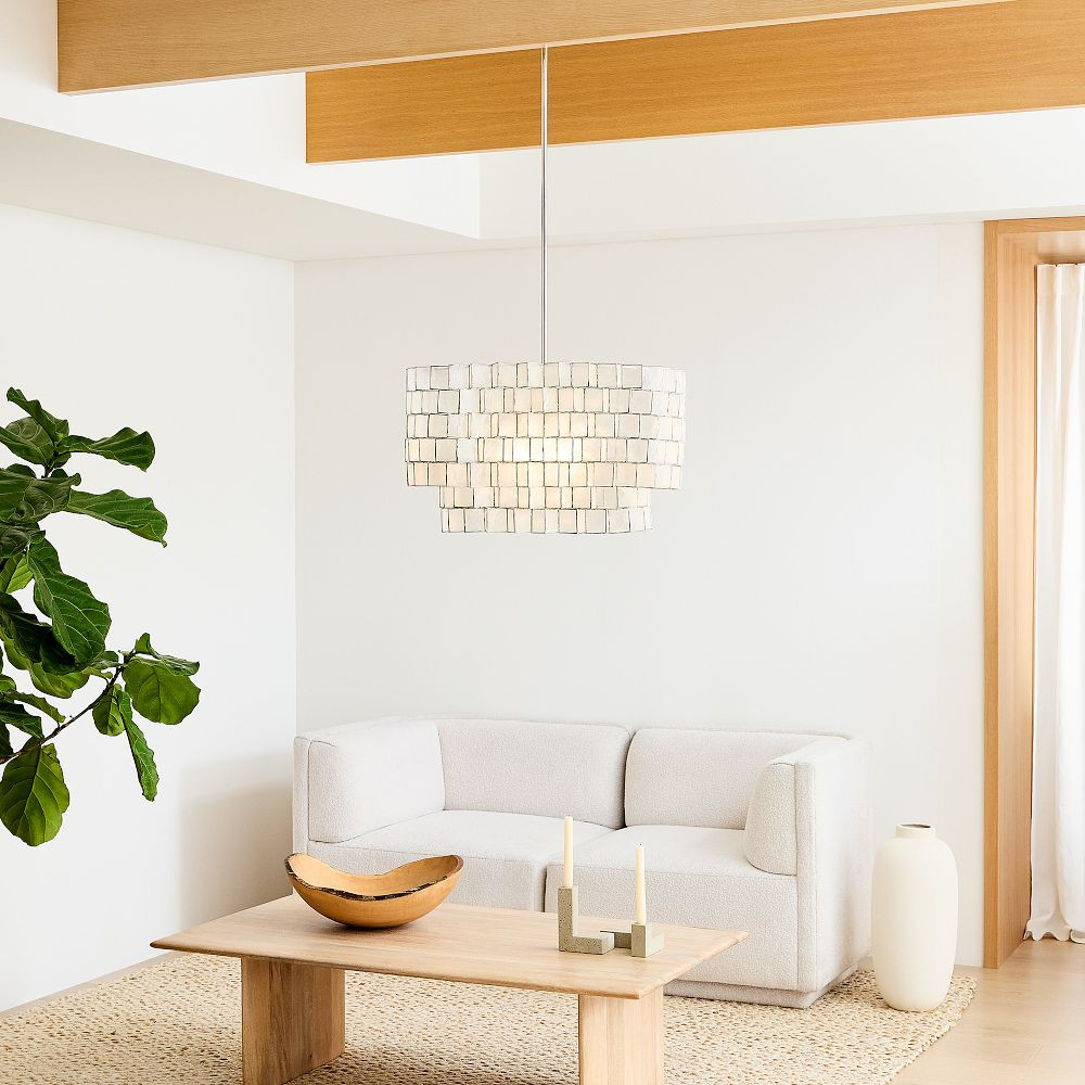 Capiz Zigzag Chandelier (24") | West Elm (US)