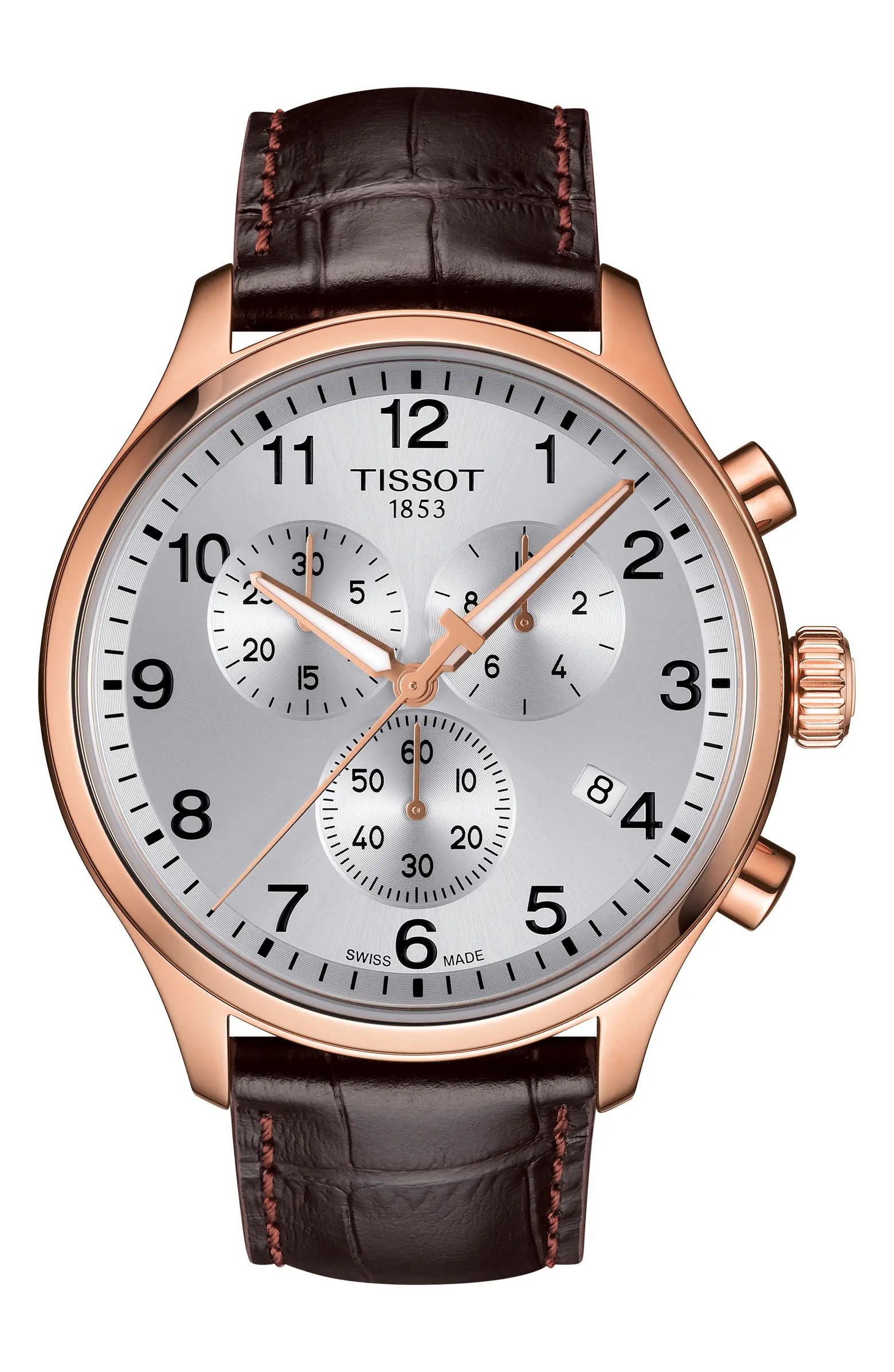 Chrono XL Collection Chronograph Leather Strap Watch, 45mm | Nordstrom