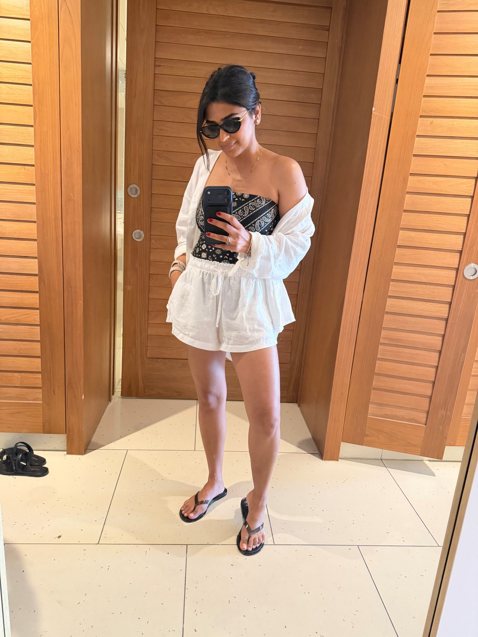 This one piece swimsuit is so supportive, flattering and actually cute !!! Pairs well with an oversized shirt and linen shorts. Linking the exact items for you ! I l really loved the fit of the shorts ! I’m wearing a size 4 in the swimsuit, XS in the shorts and XS in the shirt ! The jelly flip flops are very comfy !

#LTKootd #LTKSwim #LTKPetite