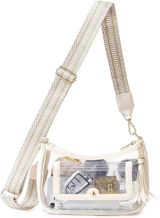 Clear Bag for Stadium Events, Clear Purses for Women Stadium Crossbody.Clear Crossbody Bag Stadiu... | Amazon (US)