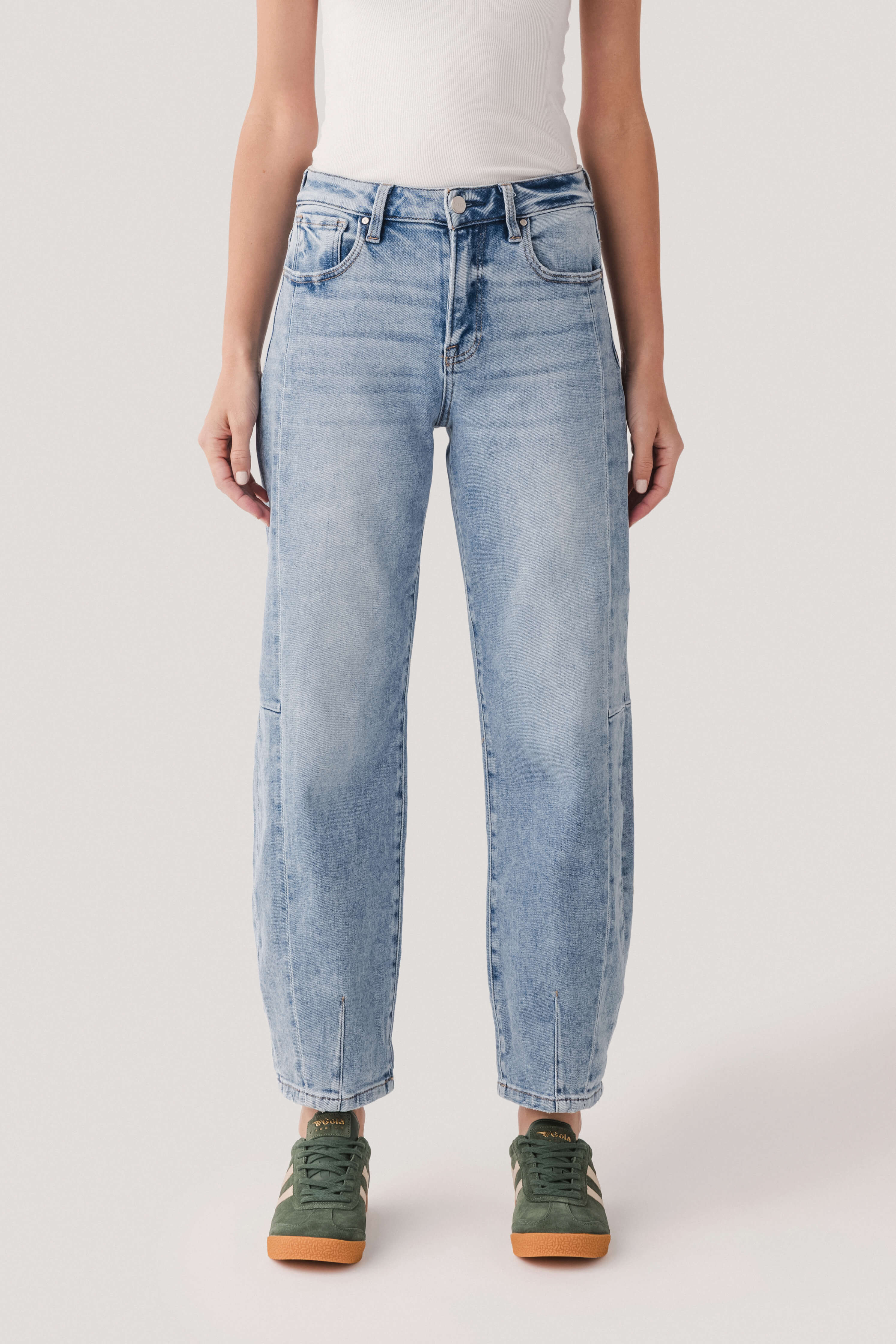 Risen Cody High Rise Barrel Jeans | Social Threads