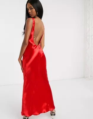 ASOS DESIGN scoop neck bias cut satin maxi dress | ASOS US