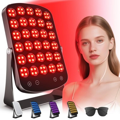 Red Light Therapy Panel, 460/590/660/850nm 4-Color Light Mode, 120 LEDs Facial Infrared Light Therapy Devices with Lighted Makeup Mirror, Timer | Target