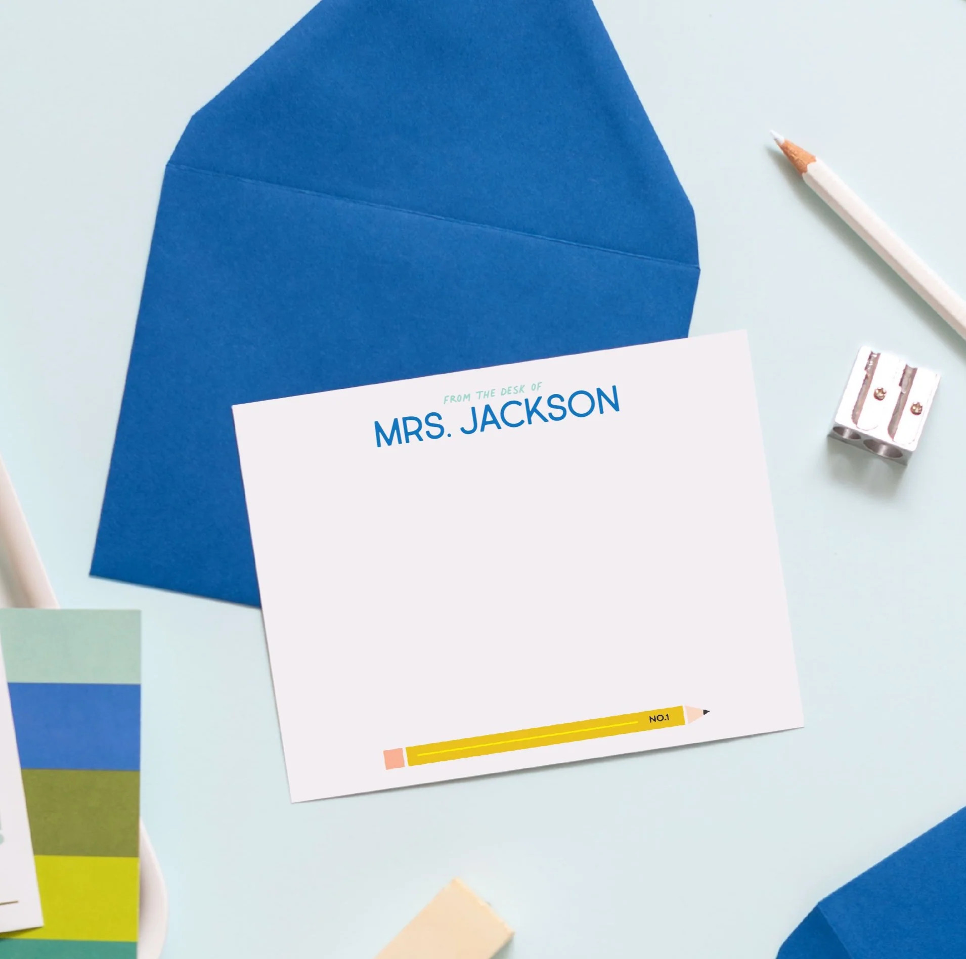 No. 1 Teacher Personalized Stationery | Joy Creative Shop