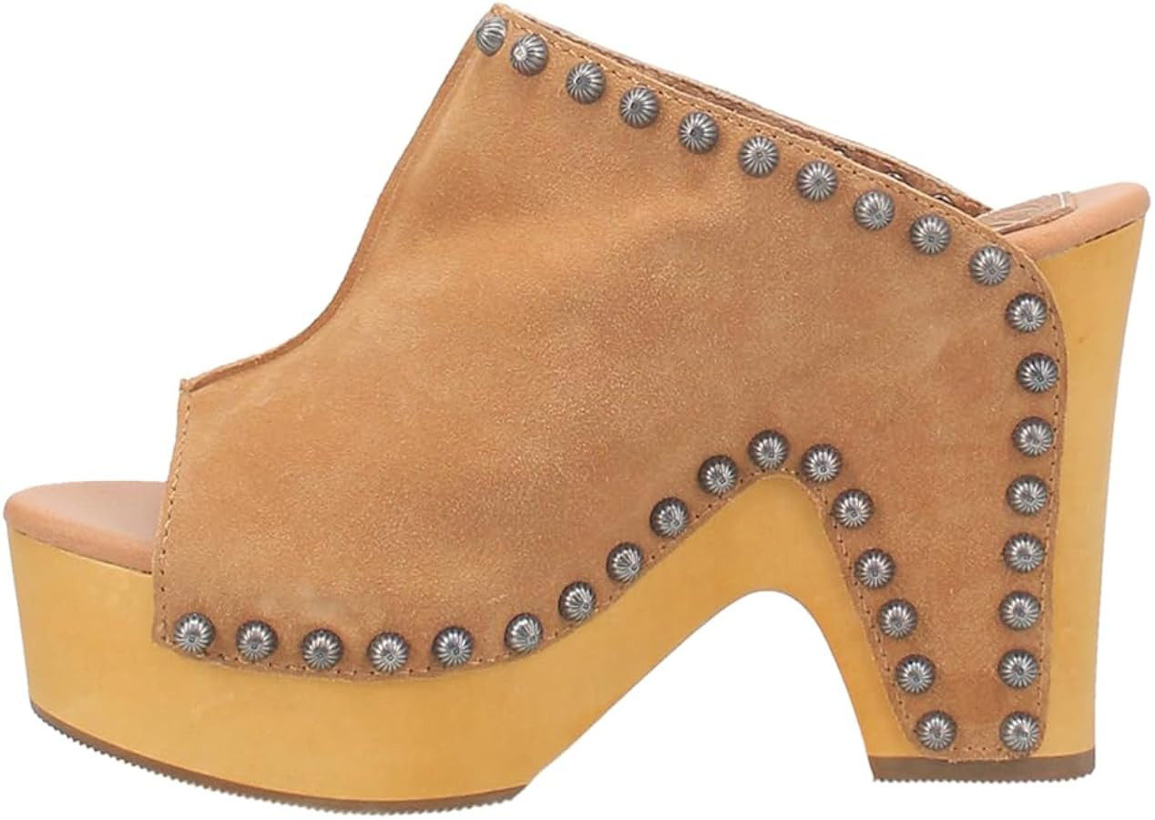 Dingo Womens Peace N' Love Peep Toe Mule Clogs Casual - Brown | Amazon (US)