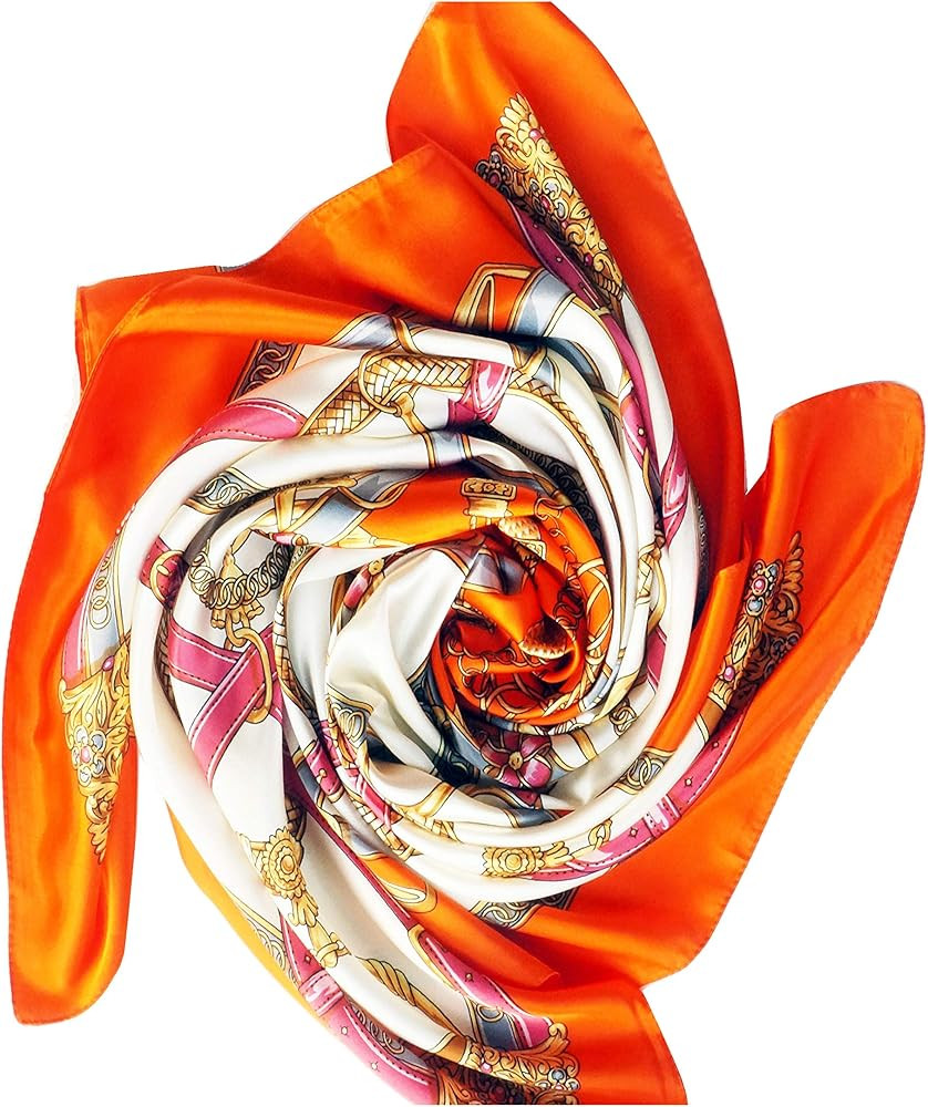 Square Silk Feeling Scarf for Hair Wrapping at Night, Silk Hair Wrap for Sleeping, Satin Head Sca... | Amazon (US)