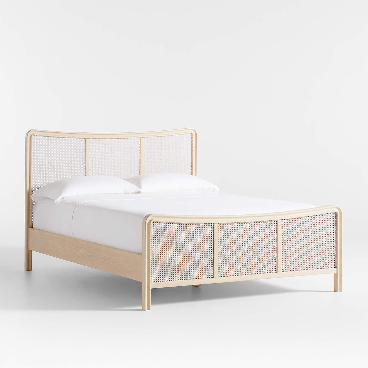 Fields Cane and White Oak Wood Queen Bed by Leanne Ford + Reviews | Crate & Barrel | Crate & Barrel