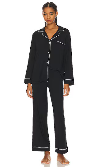 Gisele Long PJ Set in Black & Sorbet Pink | Revolve Clothing (Global)