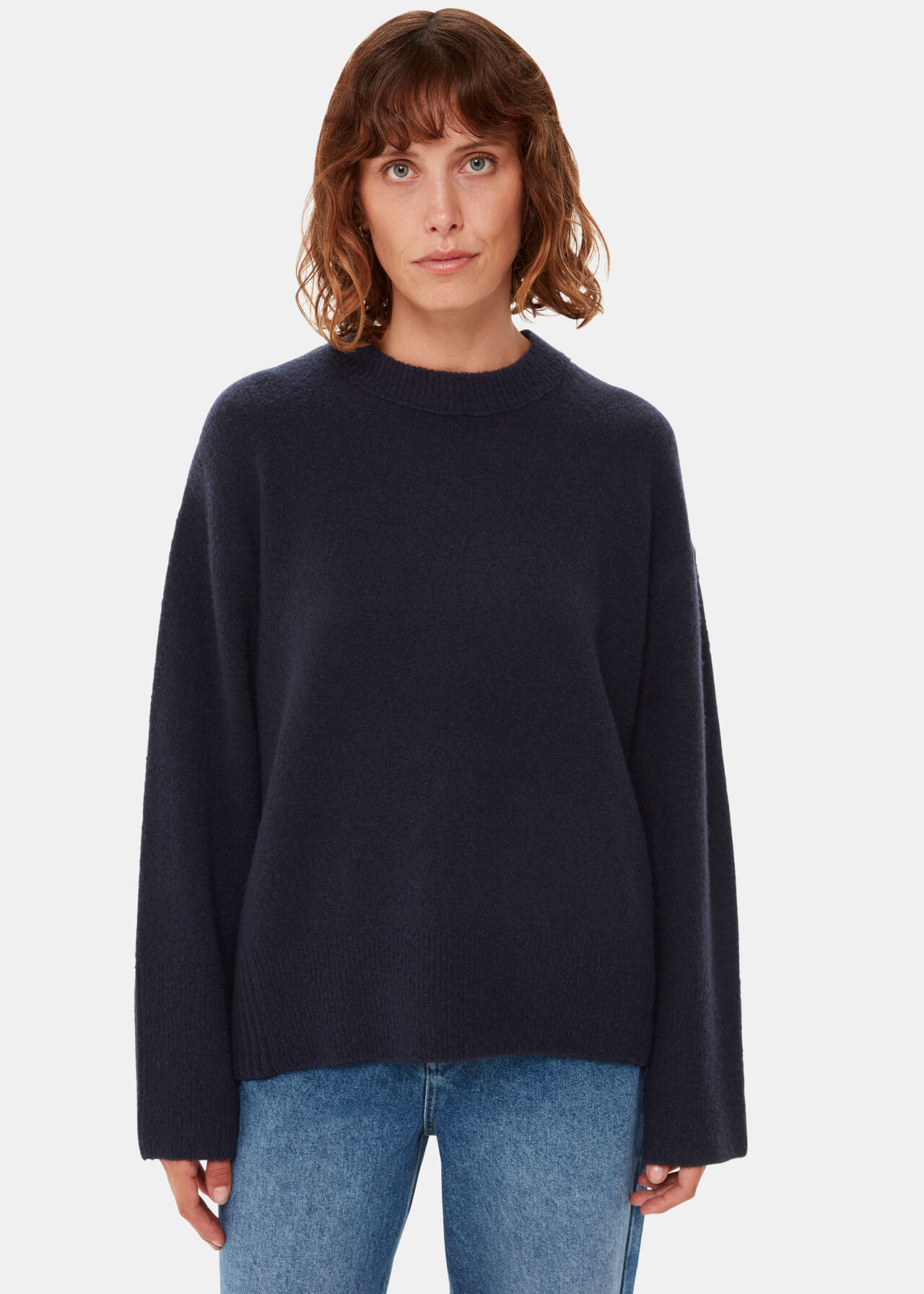 Textured Boyfriend Crew Neck | Whistles