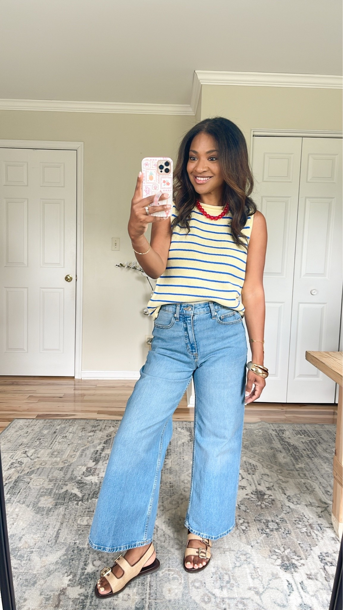Wearing a small in the top and size 4 in the jeans

#LTKootd #LTKgrwm #LTKOver40
