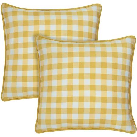 Buffalo Check Throw Pillow Covers 18 x 18 Yellow | Walmart (US)