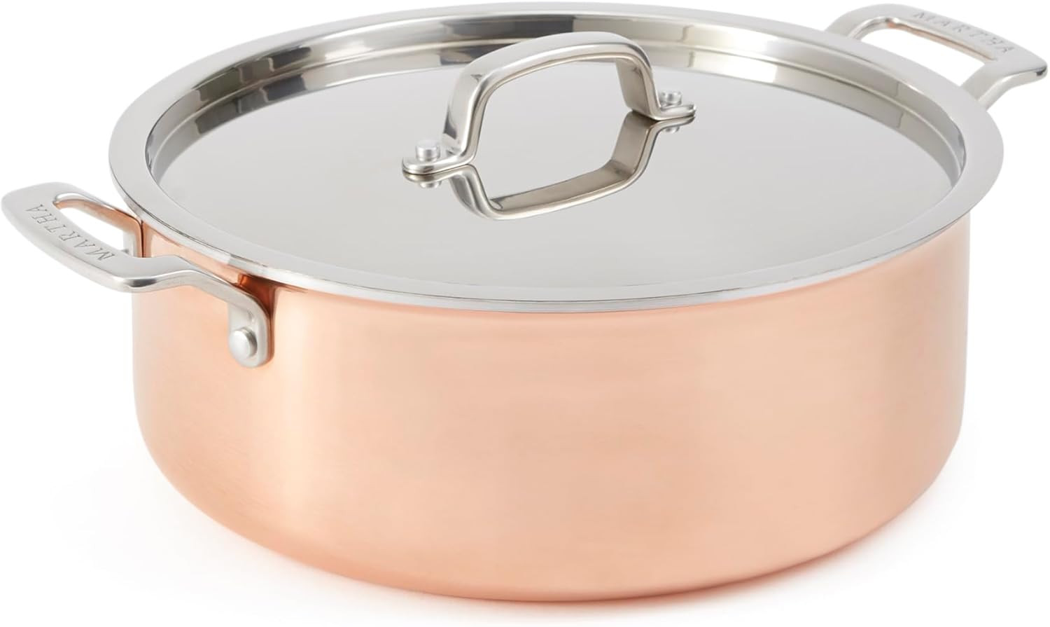 Martha by Martha Stewart 6-Quart Stainless Steel Shallow Stock Pot w/Lid - Copper Exterior/Satin ... | Amazon (US)