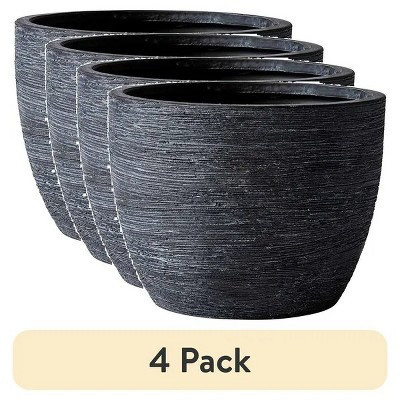 (4 pack)4.5" Textured Matte Ceramic Pot, Black, 1 - Piece | Target