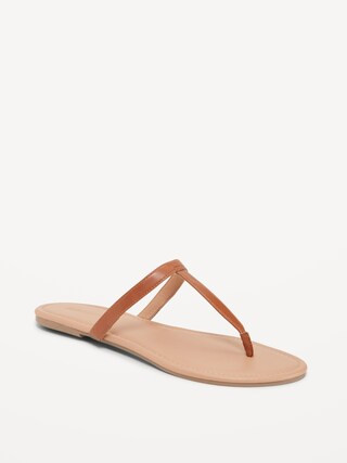 Faux-Leather T-Strap Sandals for Women | Old Navy (CA)