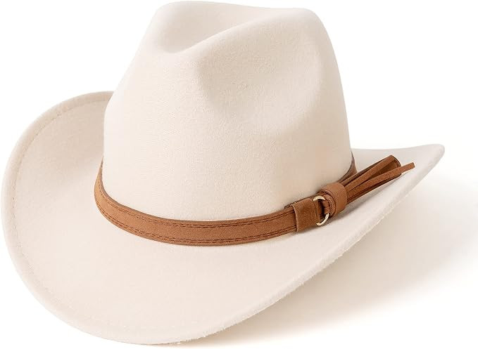 Western Cowboy Hat Wide Brim Outdoor Fedora Hat | Amazon (US)