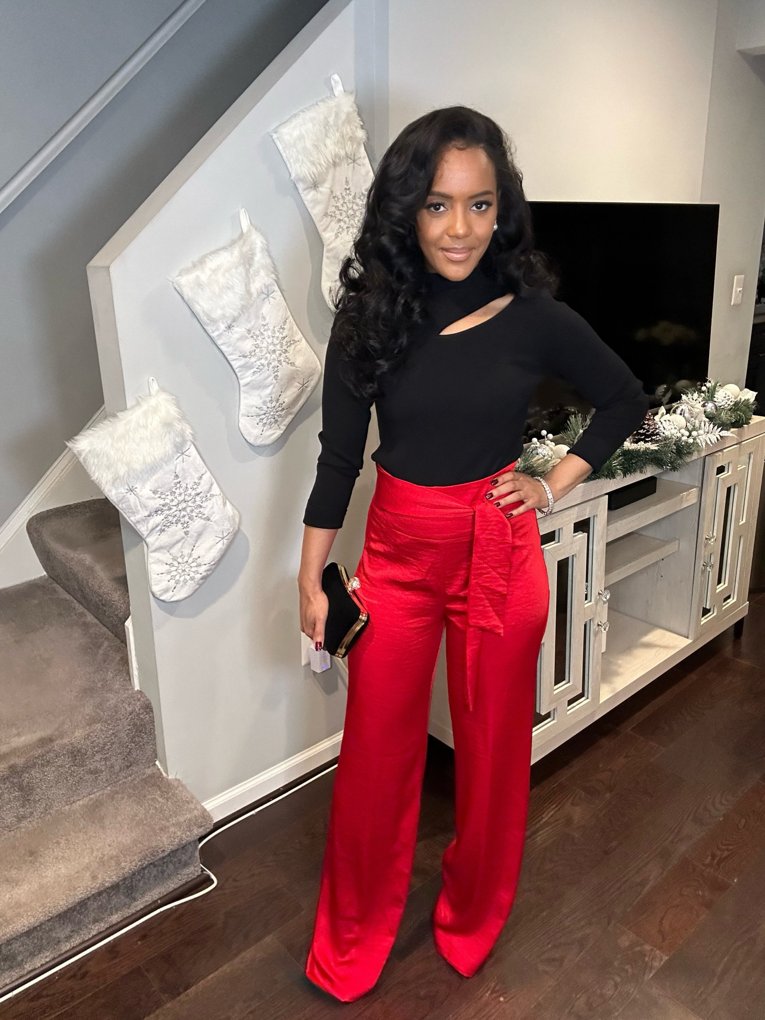 For a festive holiday party looks, combine a  black  blouse with a pair of well-fitted satin pants. It strikes the right balance between casual and dressy.✨

#LTKparties #LTKHoliday
