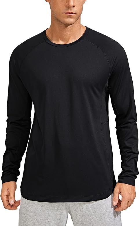 CRZ YOGA Men's Lightweight Long Sleeve Tee Running Shirts Athletic Workout Training Gym Quick Dry To | Amazon (US)