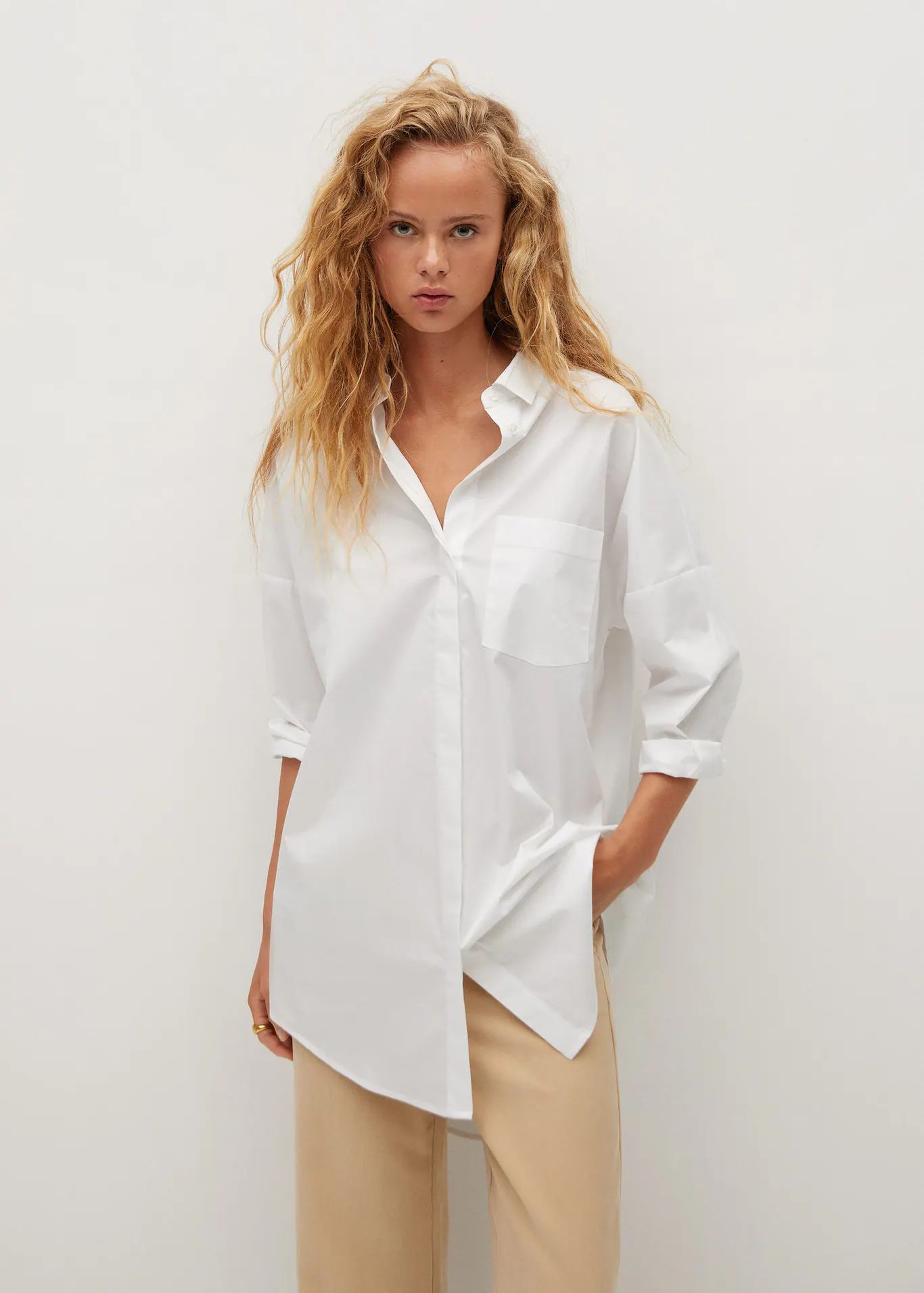 Oversize cotton shirt | MANGO (US)