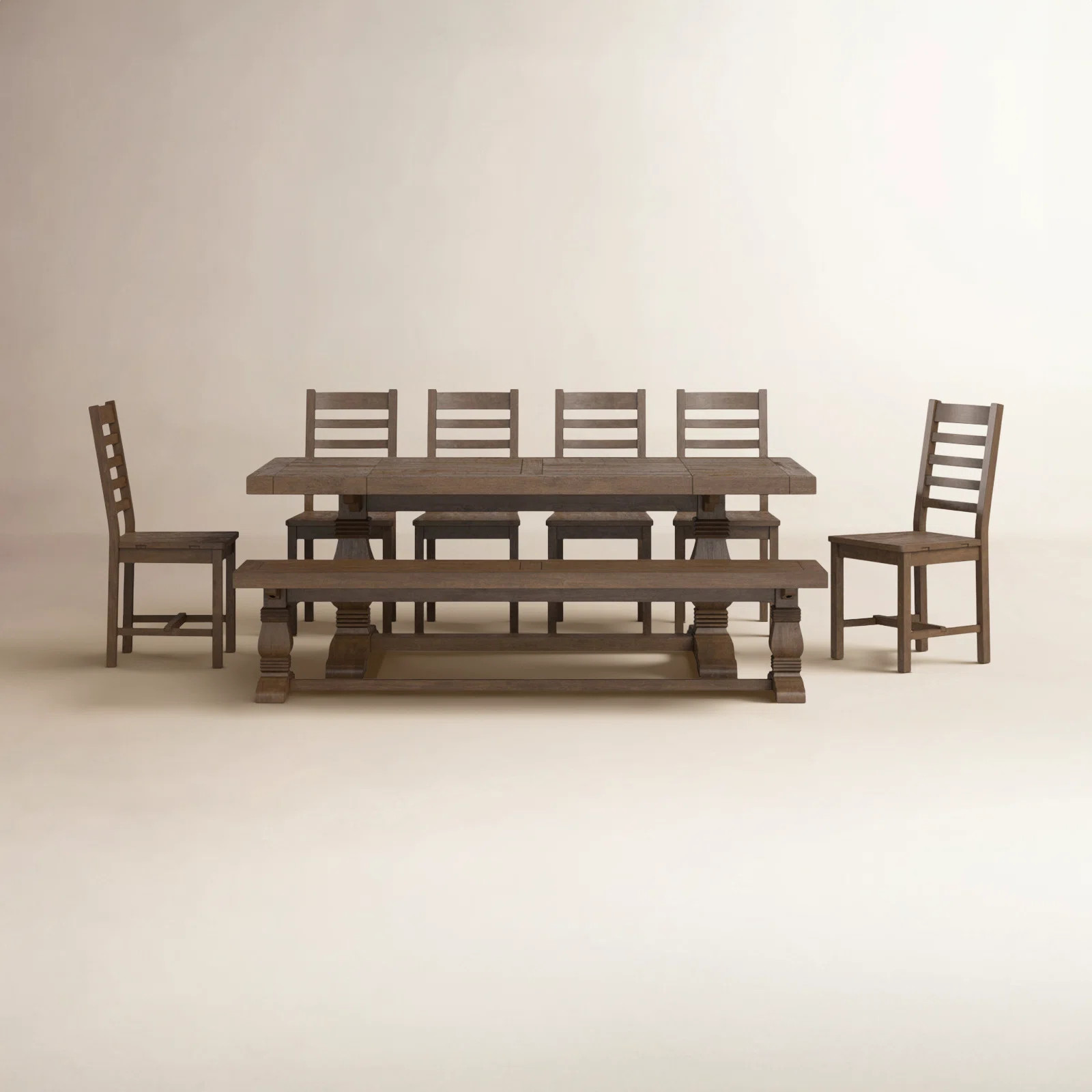 Kinston 10 - Person Solid Wood Double Pedestal Dining Set | Birch Lane