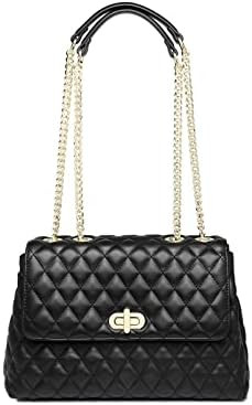 ER.Roulour Quilted Crossbody Bags for Women, Trendy Roomy Shoulder Handbags with Flap Gold Hardwa... | Amazon (US)