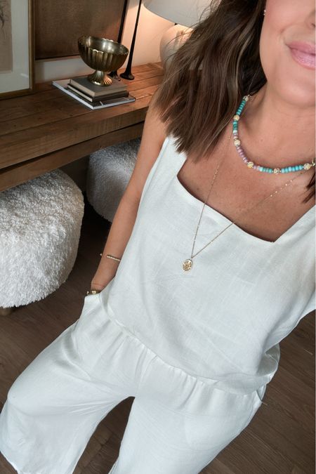 White linen set from Amazon & under $50! I’m wearing a small & have in multiple colors! PS- it says to dry clean, but I wash on a gentle cycle & then hang dry. I usually will quickly steam it once it’s dry too! 

#LTKFindsUnder50 #LTKStyleTip