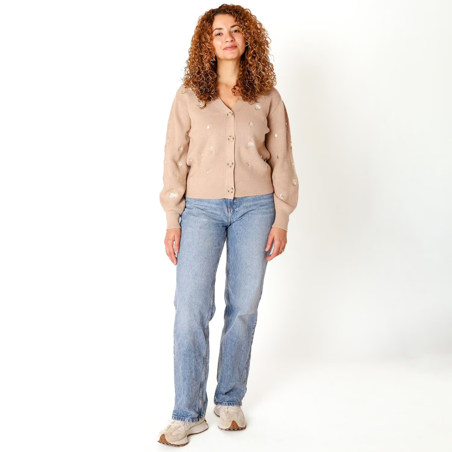 Devoted Knit Button-Up Cardigan with Floral Details, Knit Button-Up Cardigan | Walmart (CA)