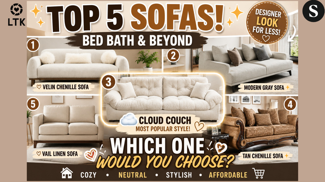 These Affordable Sofas Look EXPENSIVE! | Bed Bath & Beyond Furniture Finds


Looking for the perfect sofa for your living room? Today I'm sharing five gorgeous sofa finds from Bed Bath & Beyond that bring cozy, designer-inspired style without the luxury price tag.
From cloud couches and modern linen sofas to traditional chenille designs and minimalist silhouettes, these picks work beautifully in neutral, organic modern, contemporary, and transitional homes.
Which one would you choose for your space?
✨ Shop all of my furniture finds below!
SOFAS FEATURED:
✔ Furniture of America Velin Chenille Sofa
✔ Modern Gray Cotton Upholstered Sofa
✔ 89" Fluffy Cloud Couch
✔ Traditional Tan Chenille Sofa
✔ Vail Linen Sofa & Loveseat



🛍️ShopMy:
https://shopmy.us/shop/collections/5842632



🛍️LTK:



#BedBathAndBeyond #SofaIdeas #LivingRoomDecor #NeutralDecor #CloudCouch #HomeDecor #InteriorDesign #FurnitureFinds #CozyHome #OrganicModern #ModernLivingRoom #AffordableLuxury #ChenilleSofa #LinenSofa #HomeInspiration


bed bath and beyond furniture, sofa ideas, neutral sofa, cloud couch, chenille sofa, linen sofa, living room furniture, affordable furniture, living room makeover, modern sofa, cozy home decor, organic modern decor, beige sofa, cream sofa, home styling, interior decorating, furniture shopping, designer inspired furniture, modern living room ideas, bed bath and beyond sofa, affordable luxury decor 

 #LTKdayinmylife #LTKOver40 #LTKHome