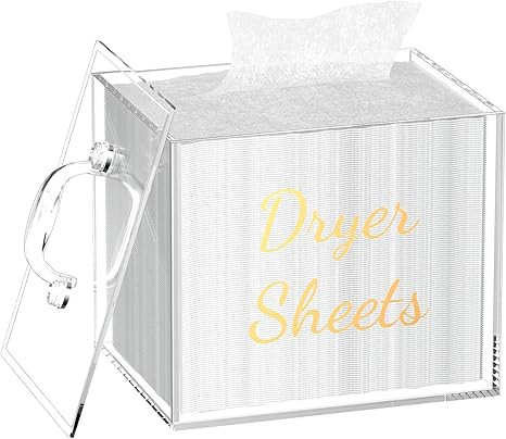 FEMELI Farmhouse Dry Sheet Holder, Mordern Fabric Softener Dispenser with Lid for Home Laundry Ro... | Amazon (US)