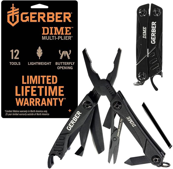 Gerber Gear Dime 12-in-1 Mini EDC Multitool - Needle Nose Pliers, Pocket Knife, Keychain, Bottle ... | Amazon (US)