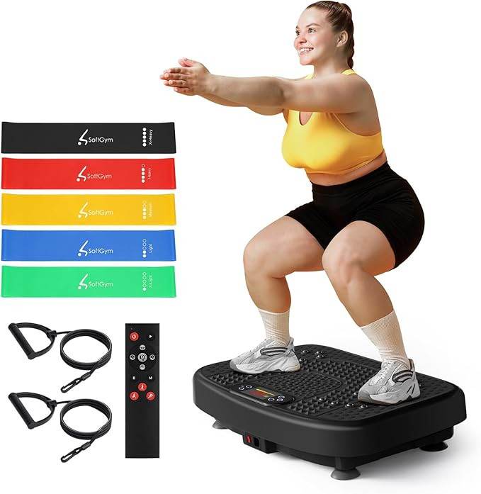 SoftGym Vibration Plate Exercise Machine for Lymphatic Drainage,Power Vibrate Stand Shake Board 4... | Amazon (US)