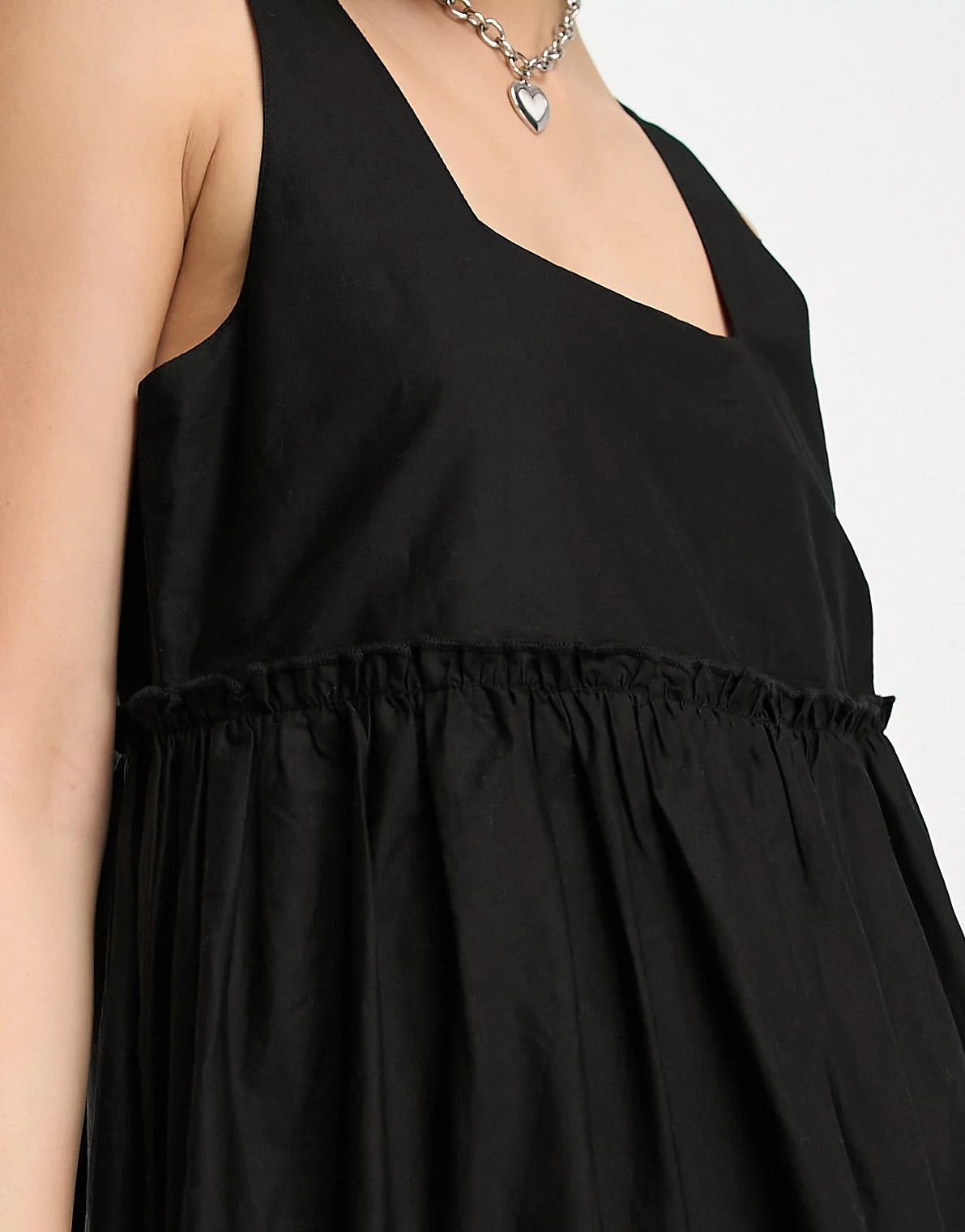 COLLUSION tiered volume mini summer dress in black | ASOS (Global)