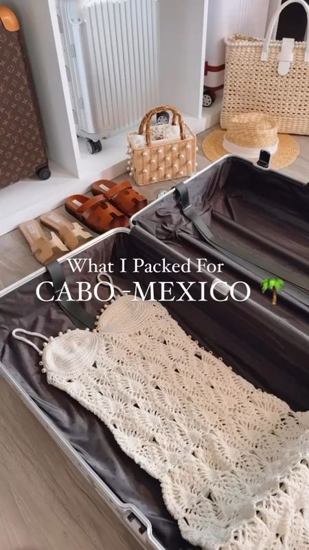 What I packed for Los Cabos Mexico. 🇲🇽 
Summer vacation outfits.
Summer Dresses 
Cover-up pants 
Cover-up dress 
Swimsuits 
Bikinis 
Shorts 
Tops
Matching set 
Sneakers 
Sandals 
Bags 
Cosmetic bag 
Hair tools 

#LTKStyleTip #LTKSeasonal #LTKOver40