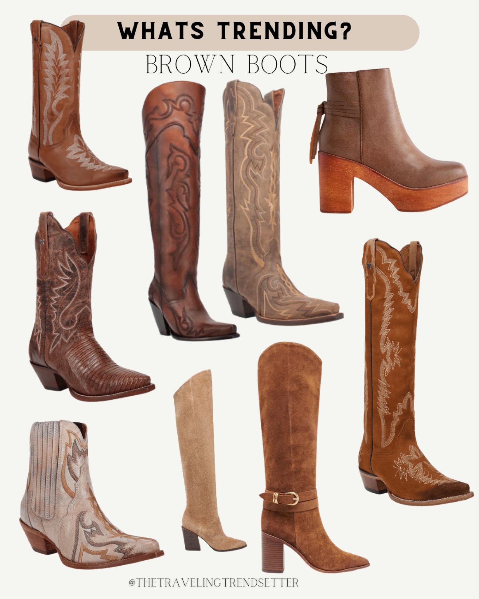 Brown boots , cowgirl boots , cowboy boots , fall shoes , winter shoes , brown shoes , women’s , gift ideas 

#LTKFindsUnder100 #LTKGiftGuide #LTKShoeCrush