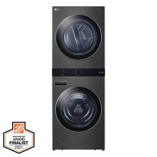 LG Electronics 27 in. Black Steel WashTower Laundry Center with 4.5 cu. ft. Front Load Washer and... | The Home Depot