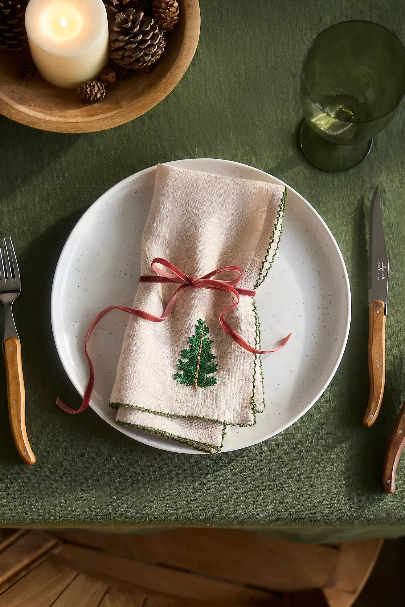 Terrain Hand-Stitched Christmas Icon Napkins, Set of 2 Tree | Anthropologie (US)