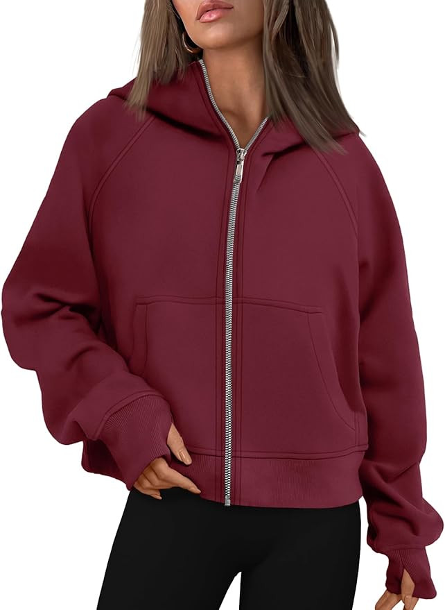 AUTOMET Womens Zip Up Hoodies Fleece Jackets Oversized Sweatshirts Fall Fashion Outfits 2024 Swea... | Amazon (US)