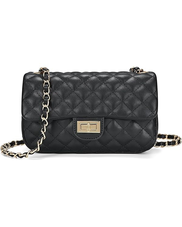 Quilted Crossbody Bags for Women, Small Soft Shoulder Handbags, Ladies Mini Vegan Leather Clutch ... | Amazon (US)