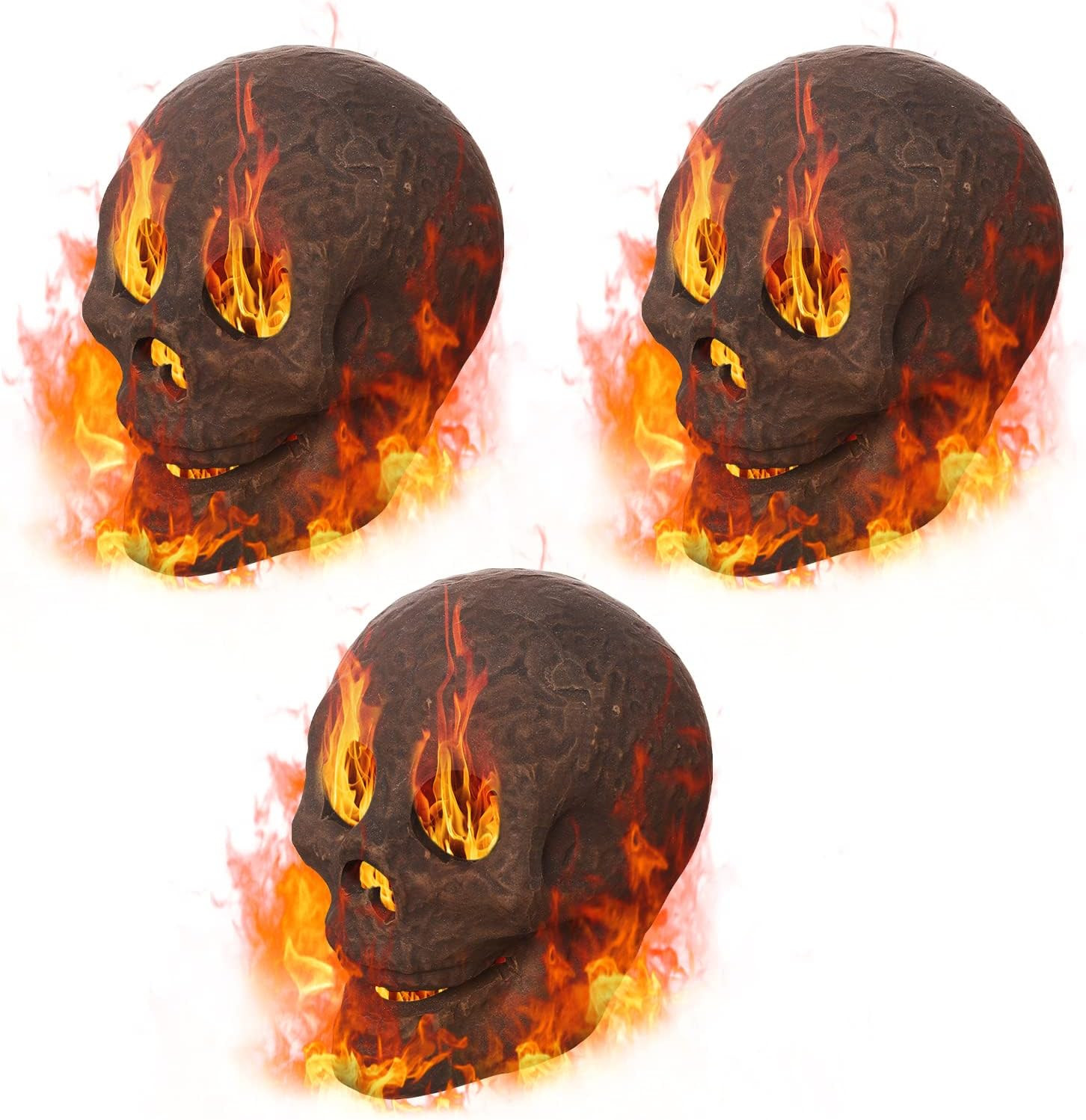 Amazon.com : ANGRY LION (6 Pcs) Halloween Fire Pit Skull,Ceramic Fire Pit Skulls,Reusable fire Pi... | Amazon (US)