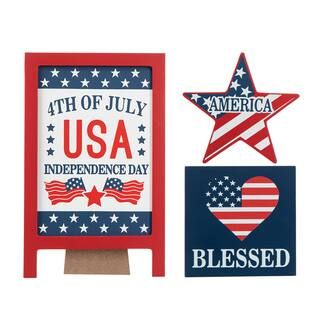 Online OnlyGlitzhome® Patriotic Americana Tabletop Sign SetItem # D764766S$11.99Reg.$27.90Add to... | Michaels Stores