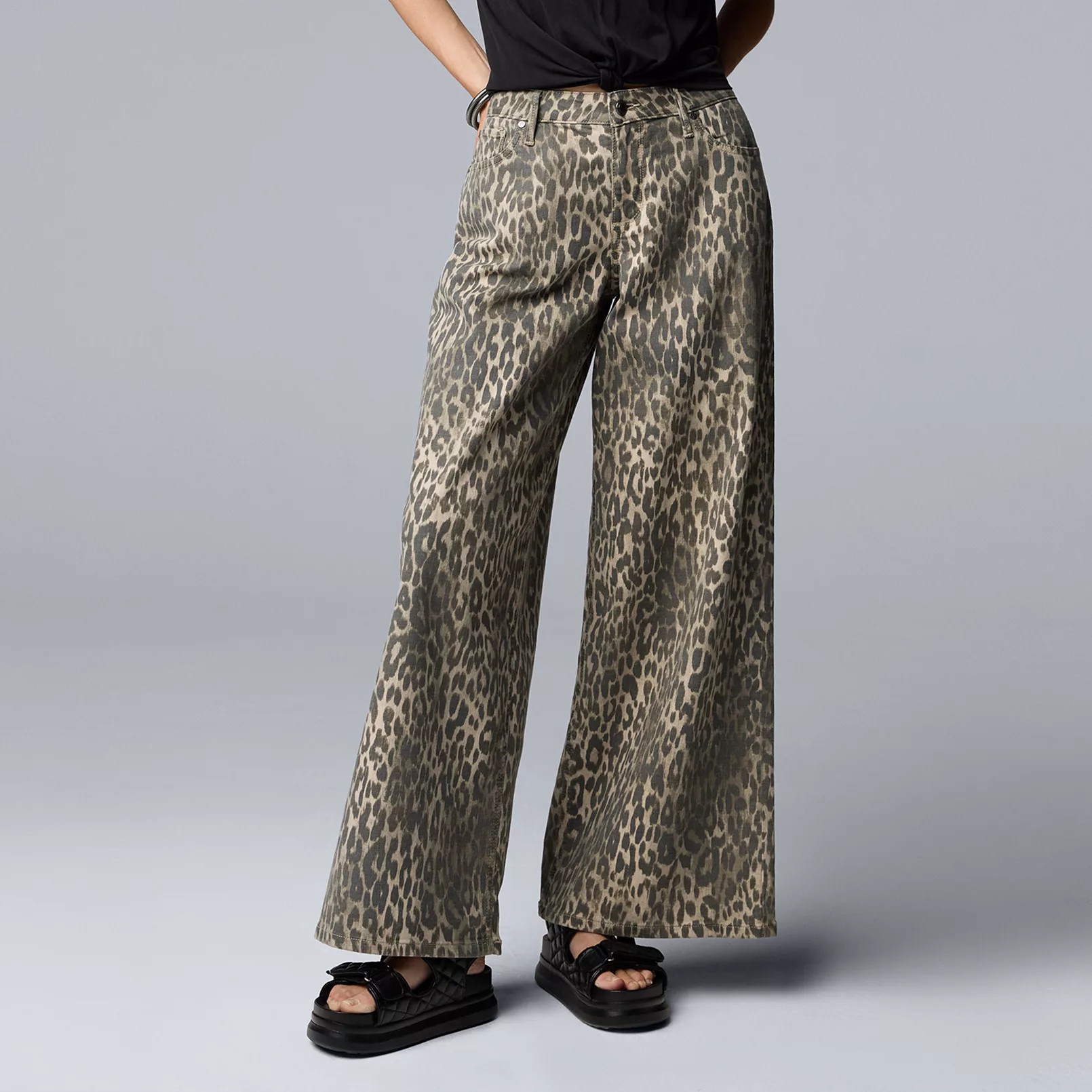 Women's Simply Vera Vera Wang Printed Wide Leg Jeans | Kohl's