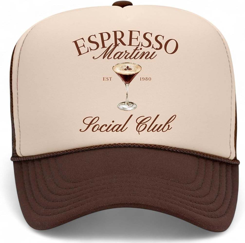Espresso Martini Social Club Trucker Hat | Margs Tequila Drinking Funny Cute Drinks | Premium Sna... | Amazon (US)
