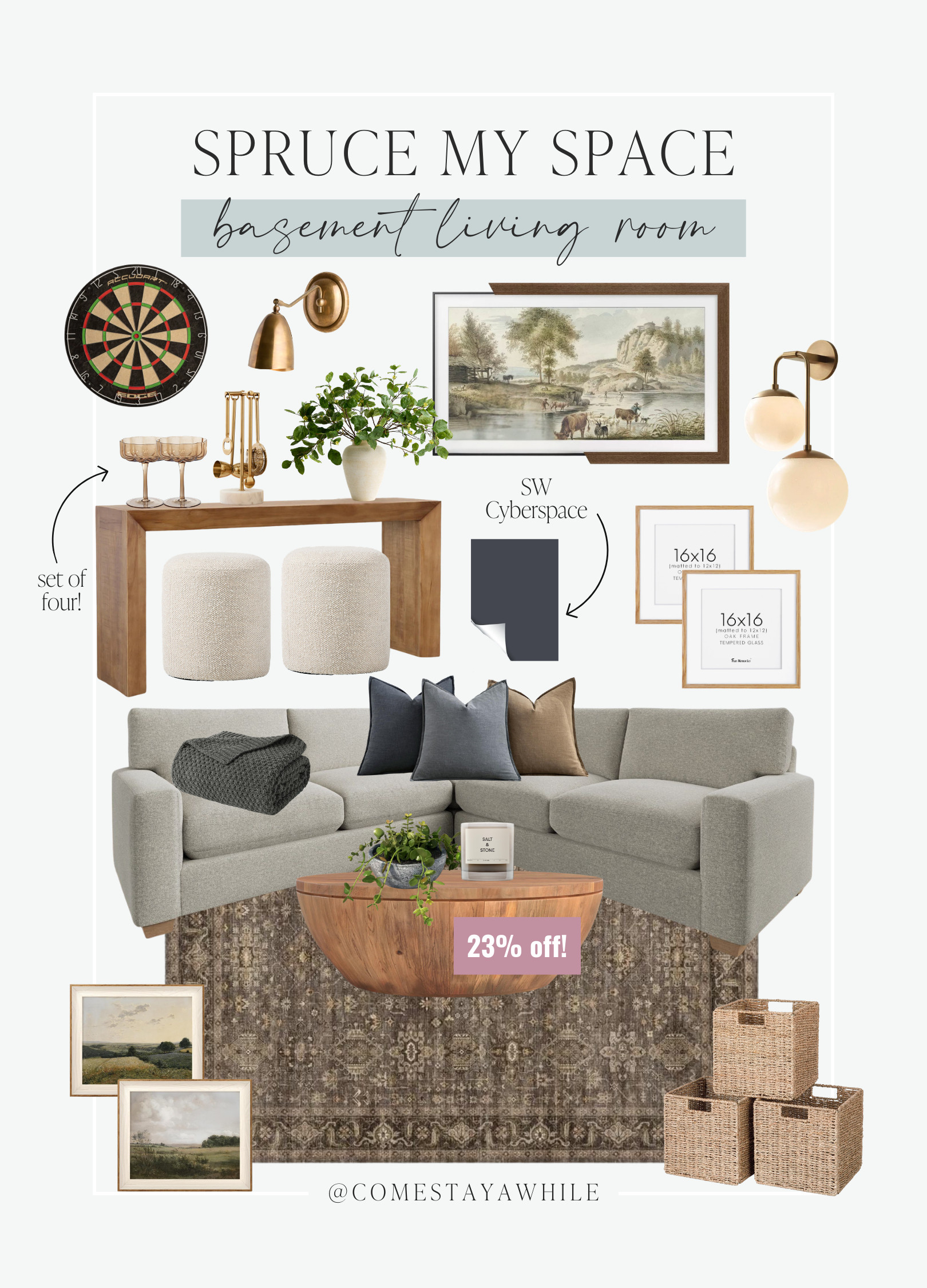 This week on Spruce My Space I showed you how to make your living room feel curated and cozy! 

Basement Hangout | Living Room | Moody | Look for Less

Come Stay Awhile, Amanda Vernaci, Spruce My Space 

 #LTKHome