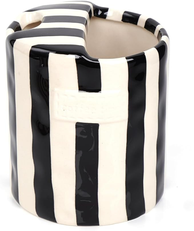 Coffee Mug Espresso Cup 10oz Ceramic Coffee Mugs Porcelain Coffee Cup Hand-Painted Striped Art Mu... | Amazon (US)