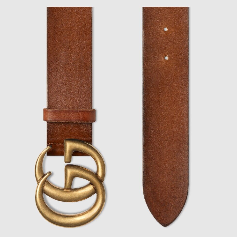 Gucci Leather belt with Double G buckle | Gucci (US)