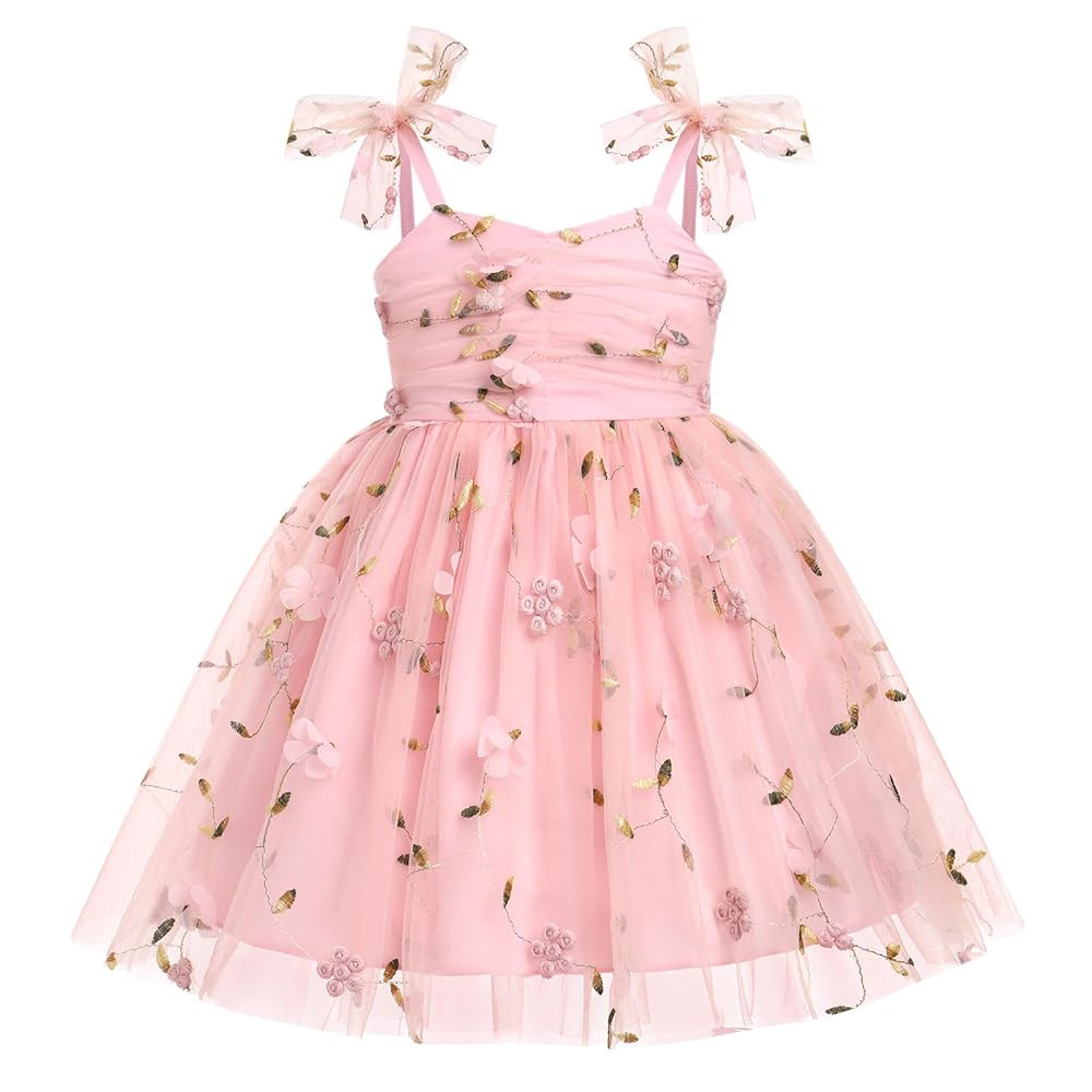 Toddler Tutu Dress Baby Girls Party Dress Floral Backless Ruffle Tulle Dress for Cake Smash Birth... | Amazon (US)