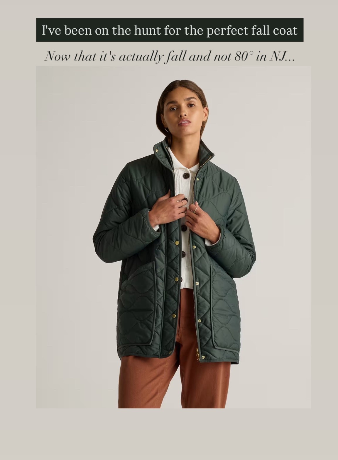 Fall coat. quilted jacket. Quince finds 

#LTKSeasonal #LTKOver40 #LTKPetite